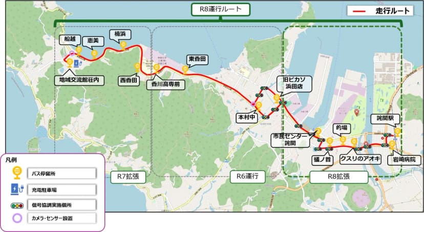 NTT西日本の発表「三豊市における自動運転EVバスの実証運行について」に添えられた画像